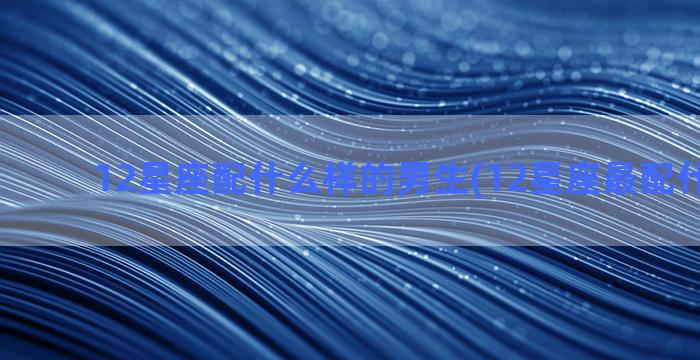 12星座配什么样的男生(12星座最配什么房子)