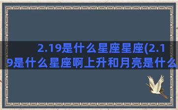 2.19是什么星座星座(2.19是什么星座啊上升和月亮是什么星座)