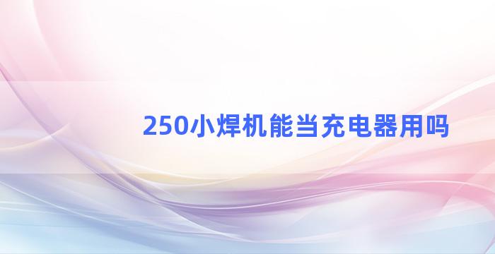 250小焊机能当充电器用吗