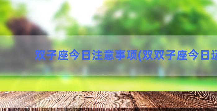 双子座今日注意事项(双双子座今日运势)