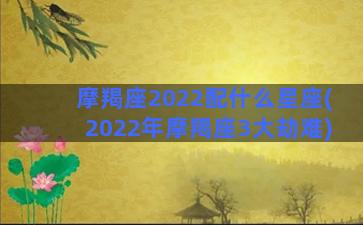 摩羯座2022配什么星座(2022年摩羯座3大劫难)