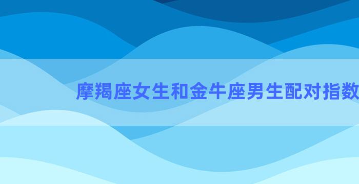 摩羯座女生和金牛座男生配对指数